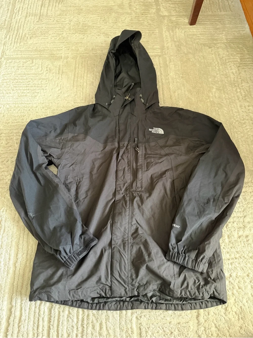 The North Face Men's Black Hooded Rain Jacket